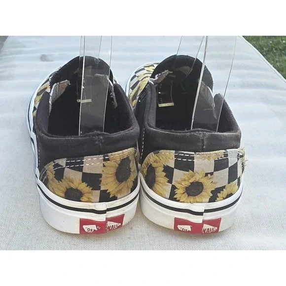 WOMEN'S VANS ASHER CHECKER SUNFLOWERS SKATE SHOES SIZE 7 - Picture 3 of 10